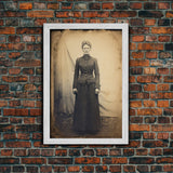 Portrait From Photo, Victorian Wall Art, Antique Photograph, Canvas Print, Wall Art, Vertical Print, Southern Decor, Victorian Woman