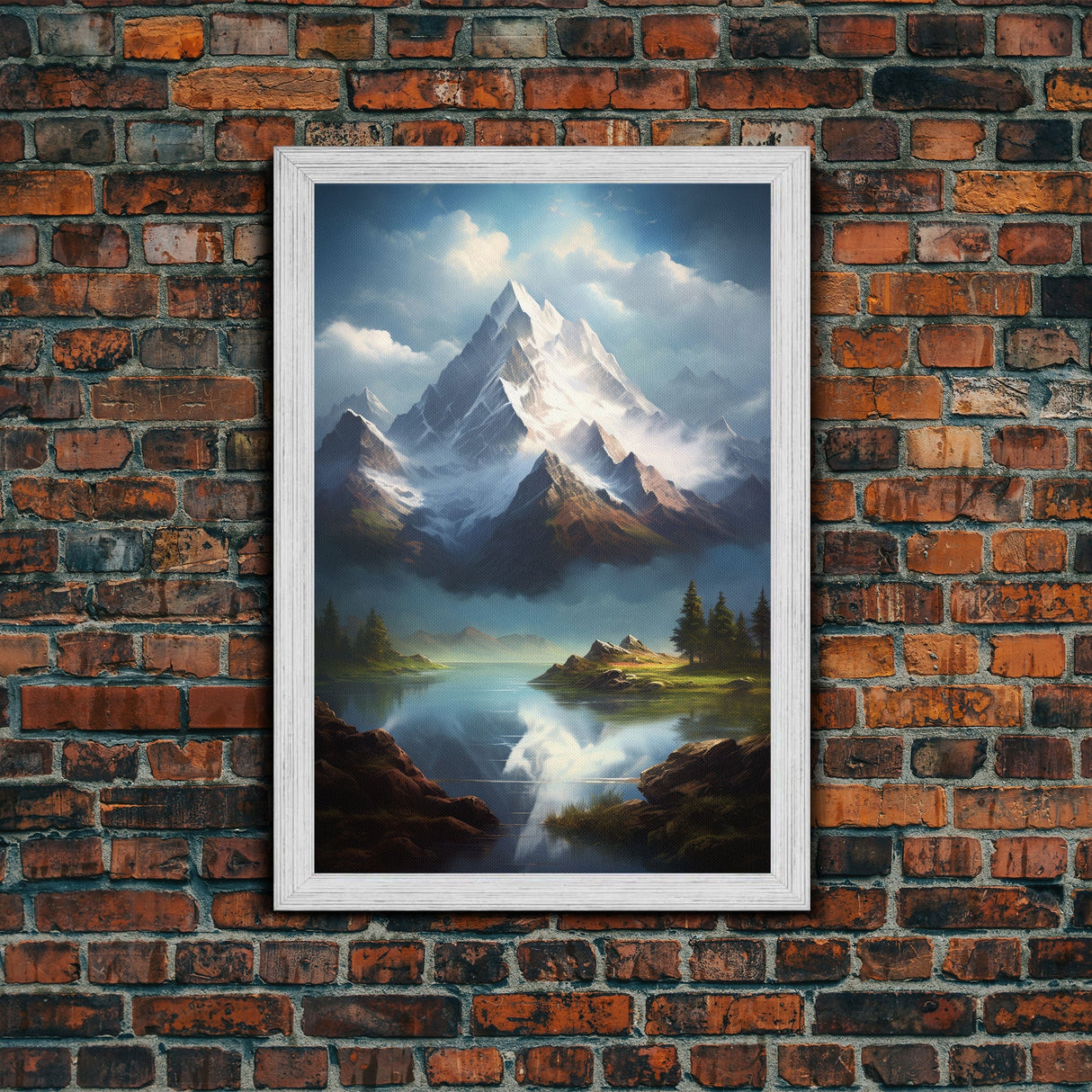 Mountains Wall Art, Lake Wall Print, Landscape Wall Art, Canvas Print, Wall Art, Vertical Art, Client Gift, Ranch House Decor, Office Prints