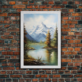 Lake Wall Art, Mountains Wall Print, Nature Landscape Print, Canvas Print, Wall Art, Vertical Art, Bedroom Prints, Home Decor Prints