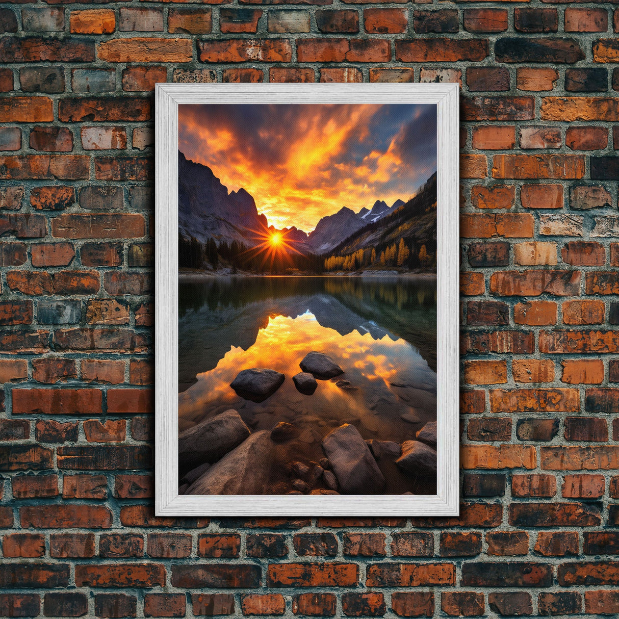 Lake Wall Art, Landscape Print, Nature Wall Art, Trees Wall Art, Canvas Print, Wall Art, Vertical Art, Congratulations Gift, Above Bed Art