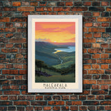 Haleakala National Park Hawaii Travel Art, National Park Print, Minimalist Travel Art, Midcentury Modern Style Landscape Painting