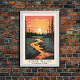 Kobuk Valley National Park Alaska Travel Art, National Park Print, Minimalist Travel Art, Midcentury Modern Style Landscape Painting