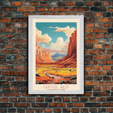 Capitol Reef National Park Utah Travel Art, National Park Print, Minimalist Travel Art, Midcentury Modern Style Landscape Painting