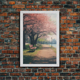 Nature Wall Art, Park Wall Print, Cherry Blossoms, Canvas Print, Wall Hanging, Portrait Art, Bookshelf Decor, Appreciation Gift, Office Art