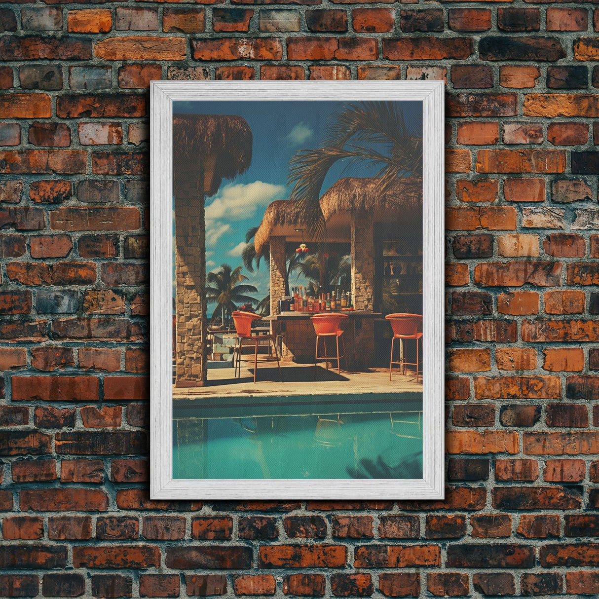 Pool Decor, Bar Decor, Outdoor Wall Decor, Canvas Print, Wall Hanging, Portrait Art, Apartment Wall Decor, First Home Gift, Trendy Wall Art