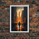 Dystopian Art, City, Urban Art, Cityscape Art, Canvas Print, Wall Hanging, Portrait Art, Gift For Coworker, Video Game Art, Tiny House Decor