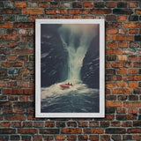 Waterfalls Wall Art, Boat Art, Adventure, Canvas Print, Wall Hanging, Portrait Art, Nature Wall Art, Living Room Prints, Housewarming Gift