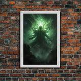 The Call Of Cthulhu - Portrait Of The Grim Reaper - Framed Canvas Print - Halloween Decor - Halloween Clearance - HP Lovecraft