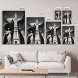 Vintage Style Art Deco Statue Study, Framed Canvas Print, Retro Style Wall Art, 1920s - 1930s style Art