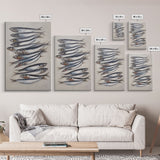 Sardines Art Print - Framed Canvas Art - Oil Painting Still Life Print - French Kitchen Art - Restaurant Art - Boho Farmhouse Decor