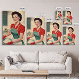 Retro 1950s Baking Advertisement, Home Maker, Kitchen Art, Framed Canvas Print, Framed Wall Art