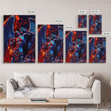 Gothic Angel, Horror Decor, Framed Canvas Print, Fallen Angel