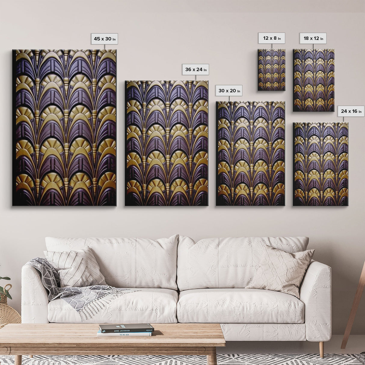 Midcentury Modern Wall art, Framed Canvas Print, Art Deco, Canvas Wall art, Purple colors art, 1930s Style Art, guest room decor, Wall art
