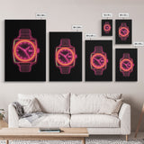 Vaporwave Wrist Watch Wall Decor, Vibrant Watch Wall Art, Minimalist Print, Wall Decor, Canvas Print, Wall Art, Framed Canvas