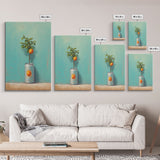 Orange Tree In Can Wall Decor, Fruit Wall Art, Kitchen Wall Art, Minimalist Wall Art, Wall Decor, Canvas Print, Wall Art, Framed Canvas Art