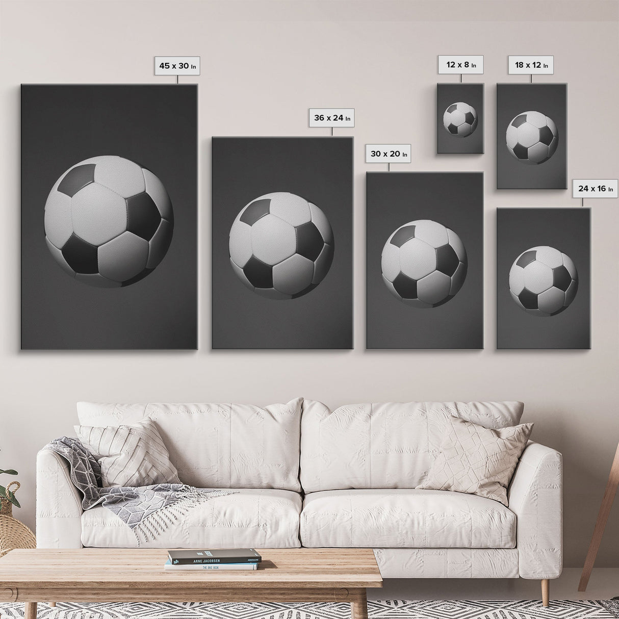 Soccer Ball Wall Art, Sports Wall Decor, Black And White Art, Minimalist Print, Wall Decor, Canvas Art, Wall Art, Framed Canvas Wall Art
