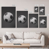 Soccer Ball Wall Art, Sports Wall Decor, Black And White Art, Minimalist Print, Wall Decor, Canvas Art, Wall Art, Framed Canvas Wall Art
