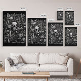 Collection of Trinkets Wall Art, Weird Wall Art, Black And White, Minimalist Print, Wall Decor, Canvas Print, Wall Art, Framed Canvas