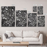 Buttons Wall Decor, Sewing Room, Craft Room, Black And White, Minimalist Print, Wall Decor, Canvas Print, Wall Art, Framed Canvas