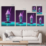 Milk Shake Wall Art, Kitchen Wall Decor, Vibrant Wall Art, Kitchen Art, Minimalist Print, Wall Decor, Canvas Print, Wall Art, Framed Canvas
