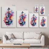 Violin Wall Art, Framed Canvas Print, Violin, Violin Art, Music Studio Decor, Instrument Print, Stringed Instruments