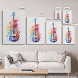 Electric Guitar Wall Art, Rock N Roll Decor, Graffiti Art, Splatter Art, Musician Gift Custom Guitar Art