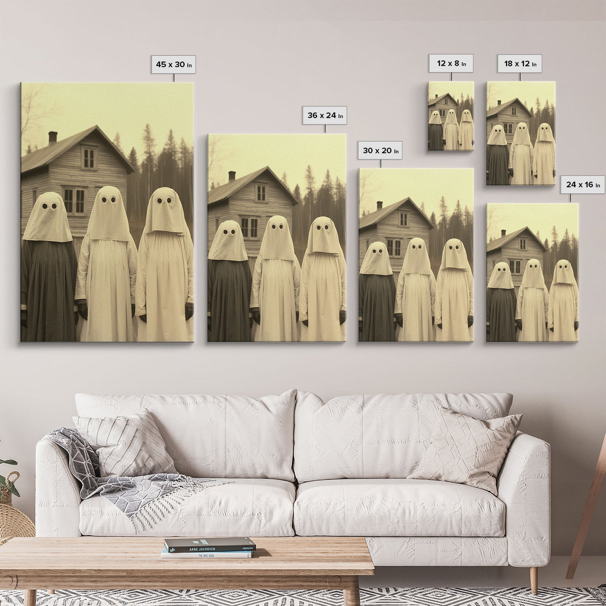 Ghost Art Print, Haunted House Art, Horror Art Print, Spooky Room Decor, Canvas Print, Wall Art, Vertical Print, Home Decor, Wall Decor