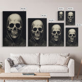 Skull Decor, Charcoal Drawing, Gothic Decor, Human Skull, Canvas Print, Wall Art, Vertical Art, Dark Wall Art, Moody Wall Art, Indie Art