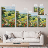 Countryside Wall Art, Wildflowers Wall Art, Meadow Wall Print, Canvas Print, Wall Art, Vertical Art, Country Wall Art, Landscape Art