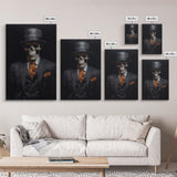 Spooky Skeleton Business Man, Halloween Art, Framed Canvas Print, Halloween Canvas, Skeleton Painting, Victorian Gothic Decor