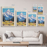 Grand Teton National Park Travel Poster Art, Canvas Print Wall Art, Wyoming Travel Art, Midcentury Modern Travel Decor, MCM Wall Art