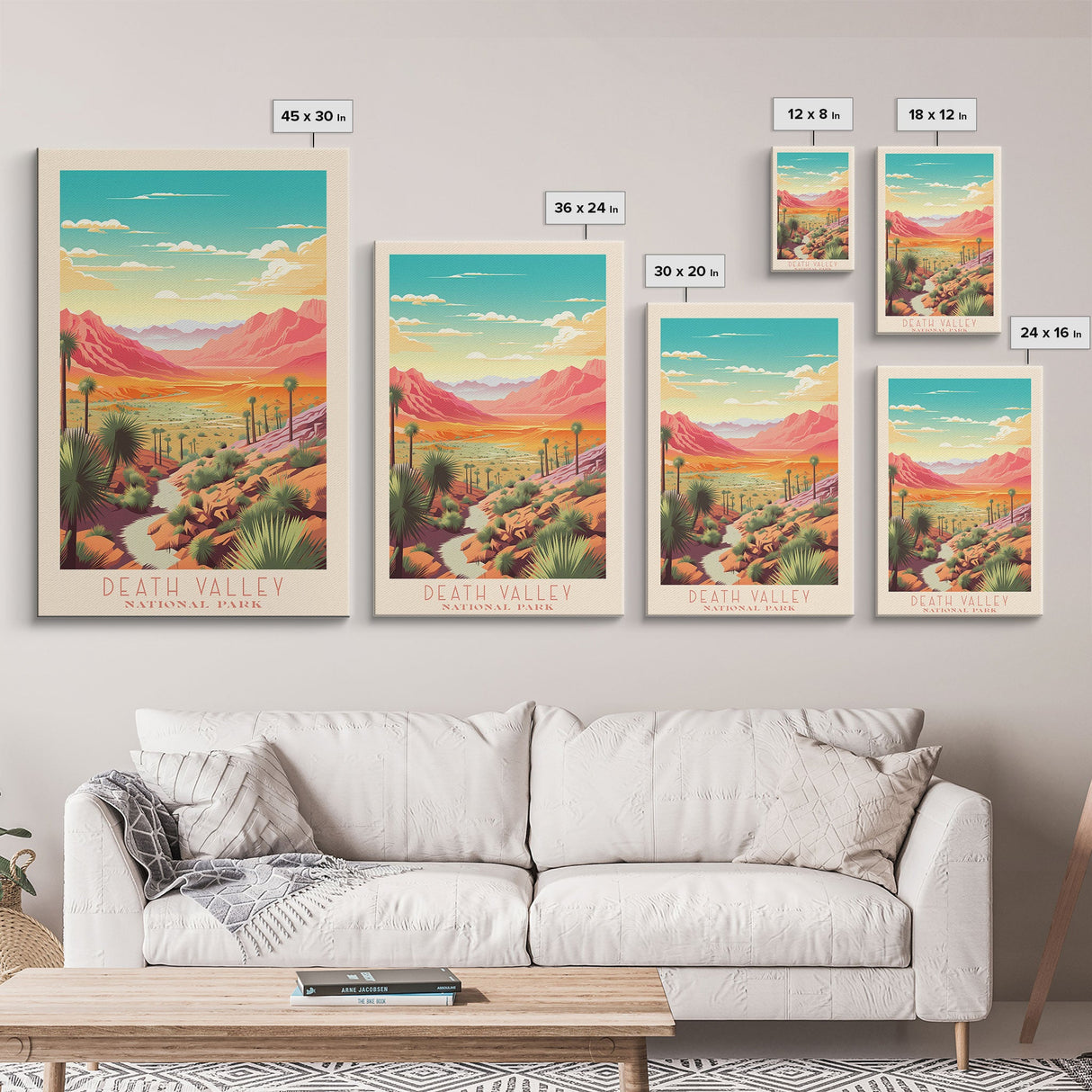 Death Valley National Park Travel Poster Print, Canvas Print Wall Art, California Travel Art, Midcentury Modern Travel Decor, MCM Wall Art