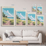 Indiana Dunes National Park Travel Poster Art, Canvas Print Wall Art, Indiana Travel Art, Midcentury Modern Travel Decor, Wall Art