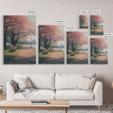 Nature Wall Art, Park Wall Print, Cherry Blossoms, Canvas Print, Wall Hanging, Portrait Art, Bookshelf Decor, Appreciation Gift, Office Art