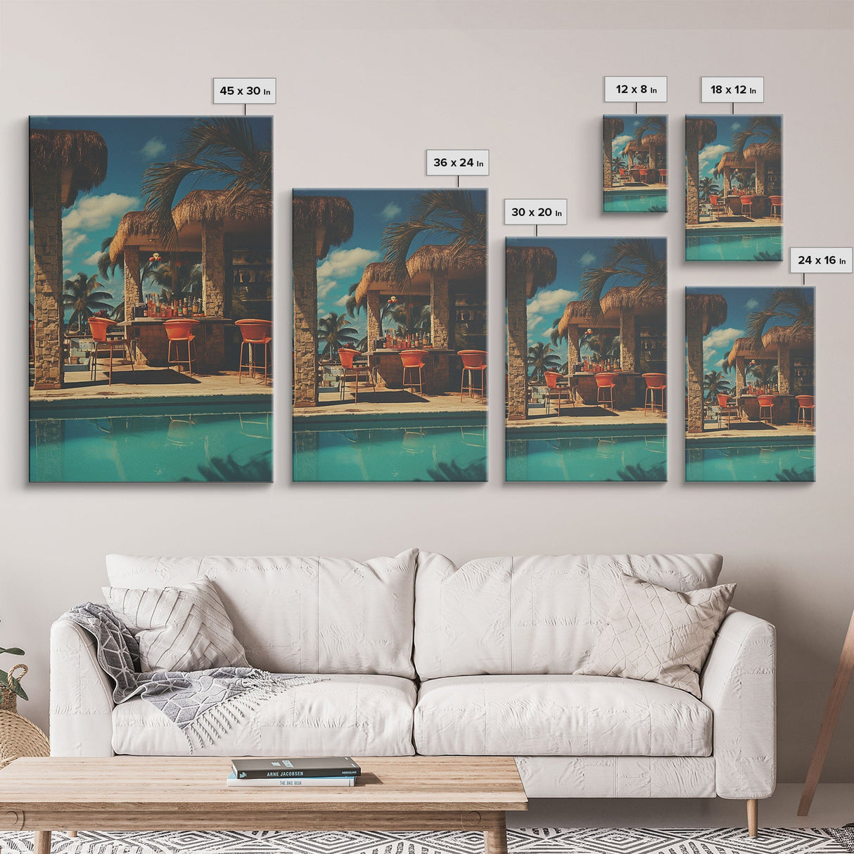 Pool Decor, Bar Decor, Outdoor Wall Decor, Canvas Print, Wall Hanging, Portrait Art, Apartment Wall Decor, First Home Gift, Trendy Wall Art