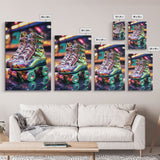 Roller Skates, Roller Derby, Retro Wall Art, Canvas Print, Wall Hanging, Portrait Art, Preppy Wall Art, Anniversary Gift, Office Prints