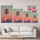 Palm Tree Wall Art, Tropical Wall Art, Minimalist Wall Art, Canvas Print, Wall Hanging, Portrait Art, Tiny House Decor, Dorm Room Art