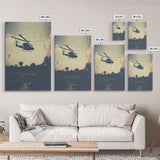 Helicopter, Aviation Wall Art, Lofi Art Print, Canvas Print, Wall Hanging, Portrait Art, Retro Art Print, Pilot Gift, Teen Boy Wall Art