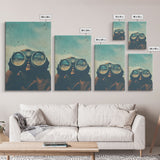 The Spy, Atomic Age Binoculars, Framed Canvas Print, Vaporwave Photography Print, Retro / Minimalist Wall Art