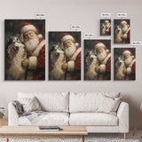 Santa Claus Holding An Alaskan Malamute,  Christmas Wall Art, Dog Gift, Christmas Dog, Winter Wall Art, Santa Decor, Santa Art Print