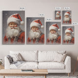 Santa Painting, Santa Print, Framed Canvas Print, Christmas Decor, Portrait of Santa, Farmhouse Christmas, Minimalist Christmas Art