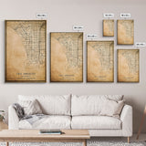 Los Angeles Vintage Map Print | Los Angeles Map | California Map Art | Los Angeles City Road Map Poster | Distressed / Retro LA Street Art