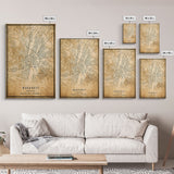 Budapest Hungary map print poster or framed canvas, Budapest map print poster canvas, Budapest map print poster canvas, Vintage Travel Art