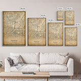 Denver map print poster canvas, Colorado map print poster canvas, Denver city map print poster canvas, framed road map art, office decor