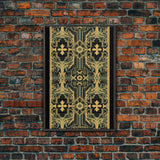 Art Deco Pattern Wall art, Framed Canvas Print, Art Deco, Gold & green art, Framed painting, Black colors, Wonderful art, 1920s Style Art