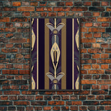 Midcentury Modern Wall art - Framed Canvas Print - Art Deco-  Office decor - Purple & gold art - Ornament art - Abstract art - Geometric art