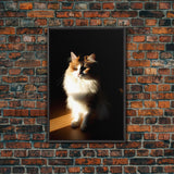 Portrait of a Calico Cat, Framed Canvas Print, Cat Art, Cat Photography, Cat Wall Art