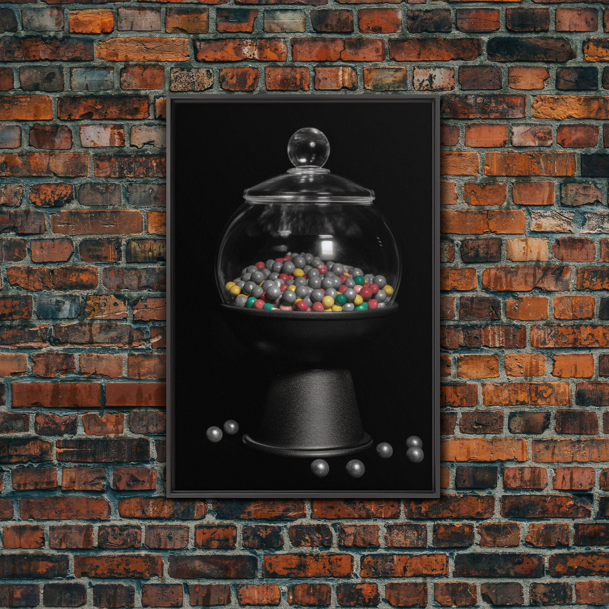 Gumball Machine Wall Art, Candy Dispenser Wall Decor, Kitchen Art, Minimalist Print, Wall Decor, Canvas Print, Wall Art, Framed Canvas