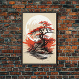 Japanese Wall Art, Japanese Maple Tree, Framed Canvas Print, Japanese Art, Japanese Hanging Wall Art