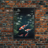 Koi Fish Wall Art, Fish Painting, Zen Wall Art, Fish Wall Art, Nature Print, Canvas Print, Wall Art, Vertical Art, Home Office Art, RV Decor